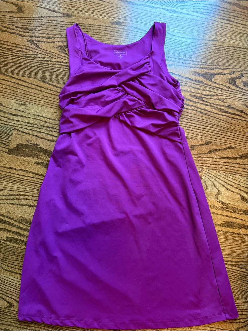 Athleta Magenta Twist-Front Tank Dress, excellent condition